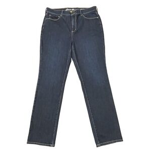 Eddie Bauer Jeans Women's 16 Slightly Curvy Slim Straight High Rise‎ Dark ++